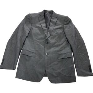 Z‎ Zegna Blazer Mens 50L Gray Pinstripe City Wool Mohair Two Button Professional